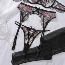 Cargar imagen en el visor de la galería, Set de Lencería Elegante con Encaje Bordado - Euforia Nocturna