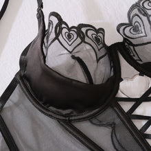 Load image into Gallery viewer, Set Heart Obsession – Negro Encaje