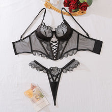 Load image into Gallery viewer, Set Heart Obsession – Negro Encaje