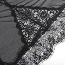 Cargar imagen en el visor de la galería, Babydoll negro con encaje floral