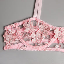Load image into Gallery viewer, Baby Pink | Conjunto de lencería rosa con encaje floral