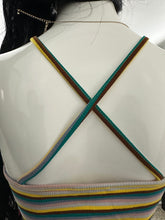 Cargar imagen en el visor de la galería, Top Multicolor Rayas Cruzadas – Estilo Halter
