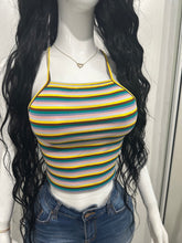 Cargar imagen en el visor de la galería, Top Multicolor Rayas Cruzadas – Estilo Halter
