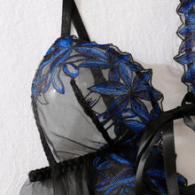 Load image into Gallery viewer, Flor de Zafiro – Set de Lencería Transparente
